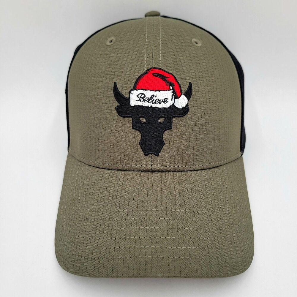 Under Armour Project Rock Trucker Hat Red One Believe Cap Olive/Black NWT